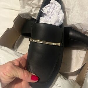 Aldo *brand new* black leather women’s loafers, size 8
